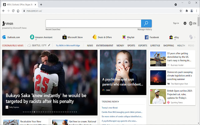 Open MSN Homepage